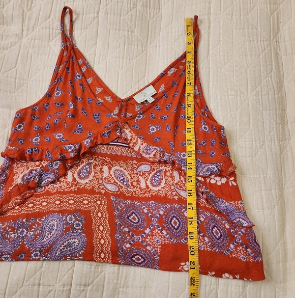 Patrons of Peace Paisley Ruffle Crop Top-size Medium - Picture 5 of 9